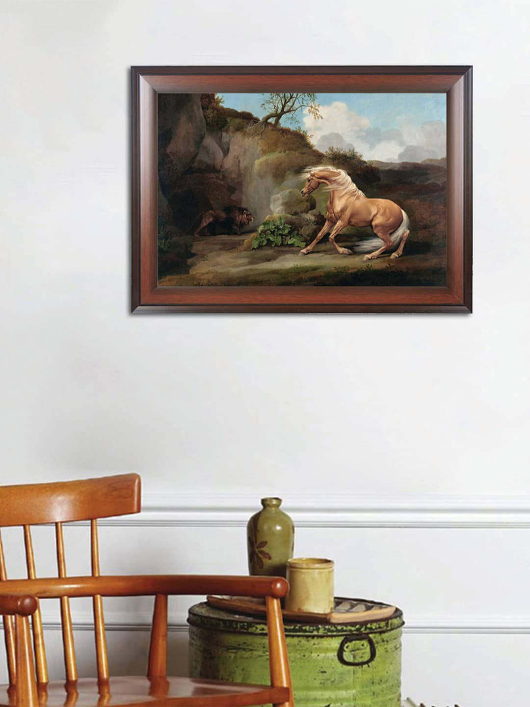 

WENS Blue & Green Horse Painting Wall Art