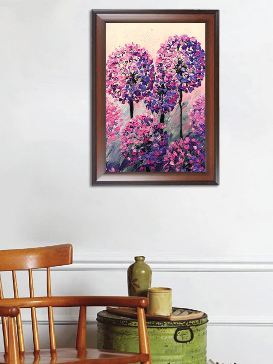 

WENS Purple and Pink Floral Painting Canvas Wall Art, Multi