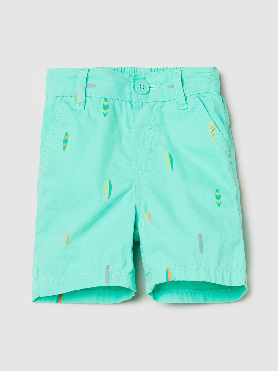 

max Boys Green Conversational Printed Shorts