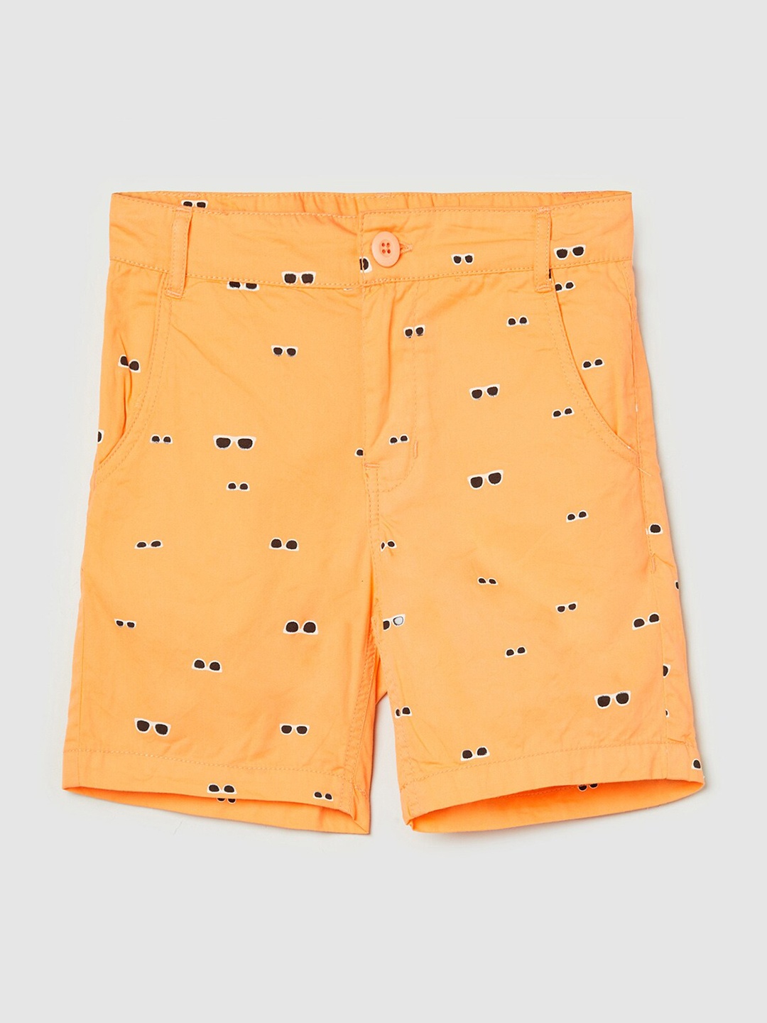 

Max Boys Orange Conversational Printed Shorts