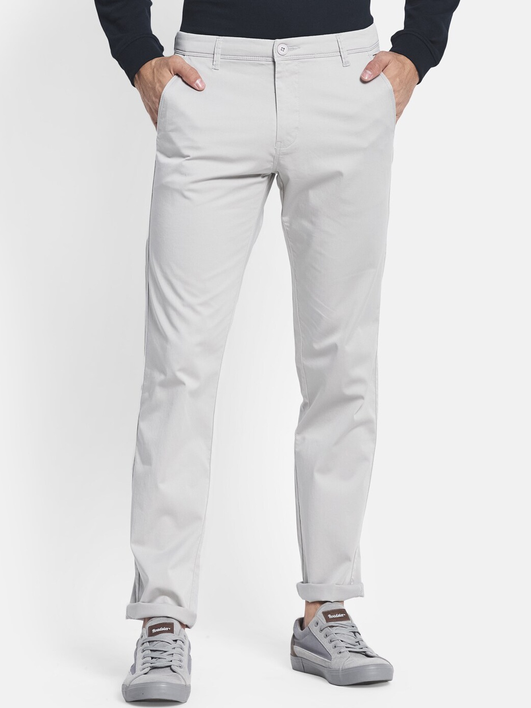 

Octave Men Grey Regular Trousers
