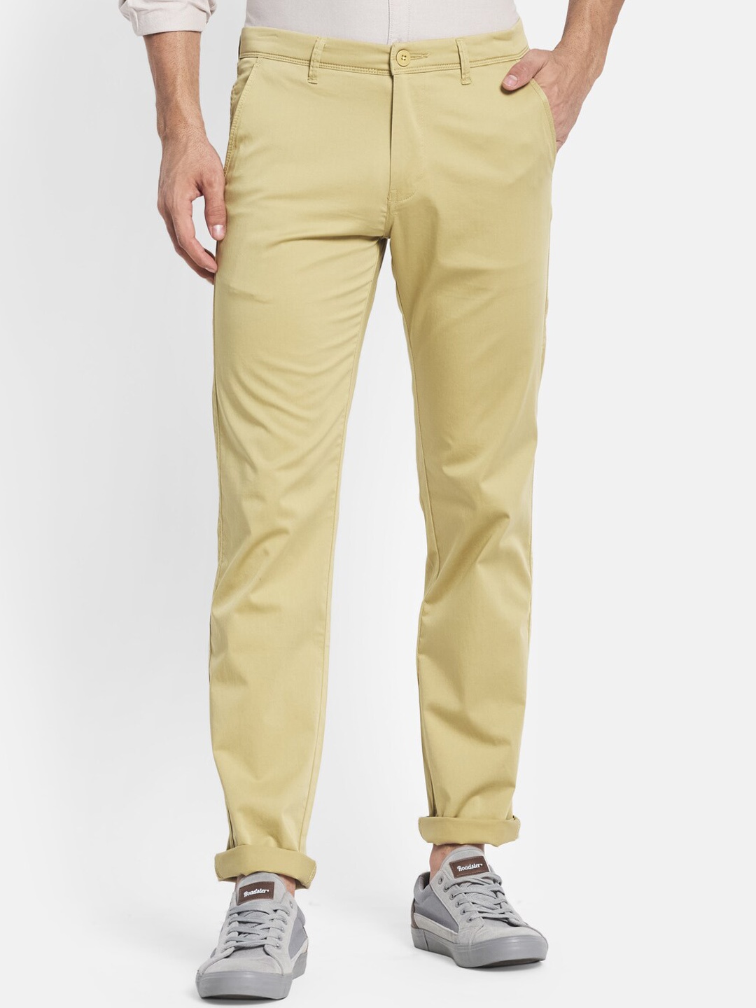 

Octave Men Khaki Cotton Chinos Trousers