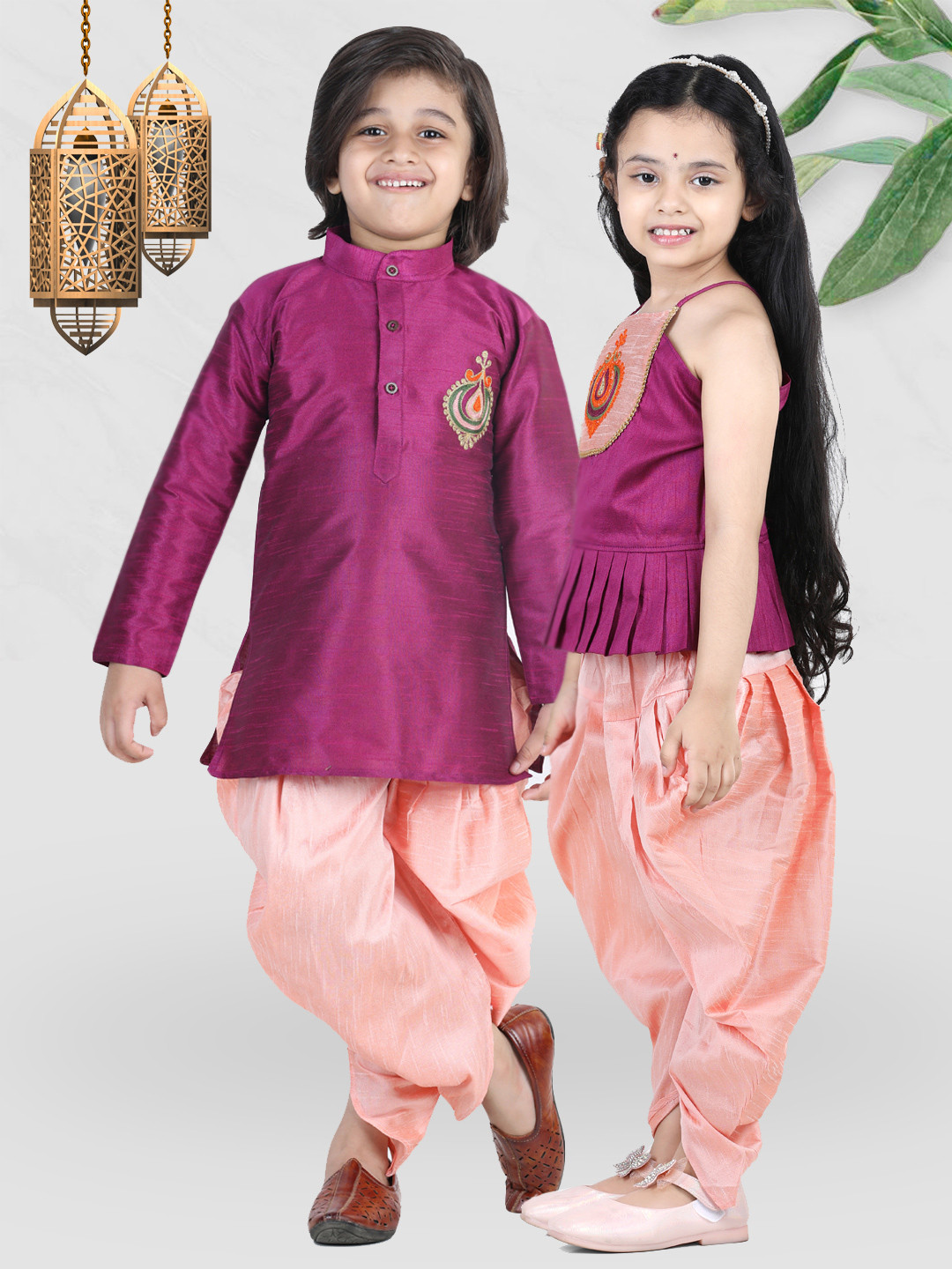 

BownBee Boys Purple Kurta with Dhoti Pants