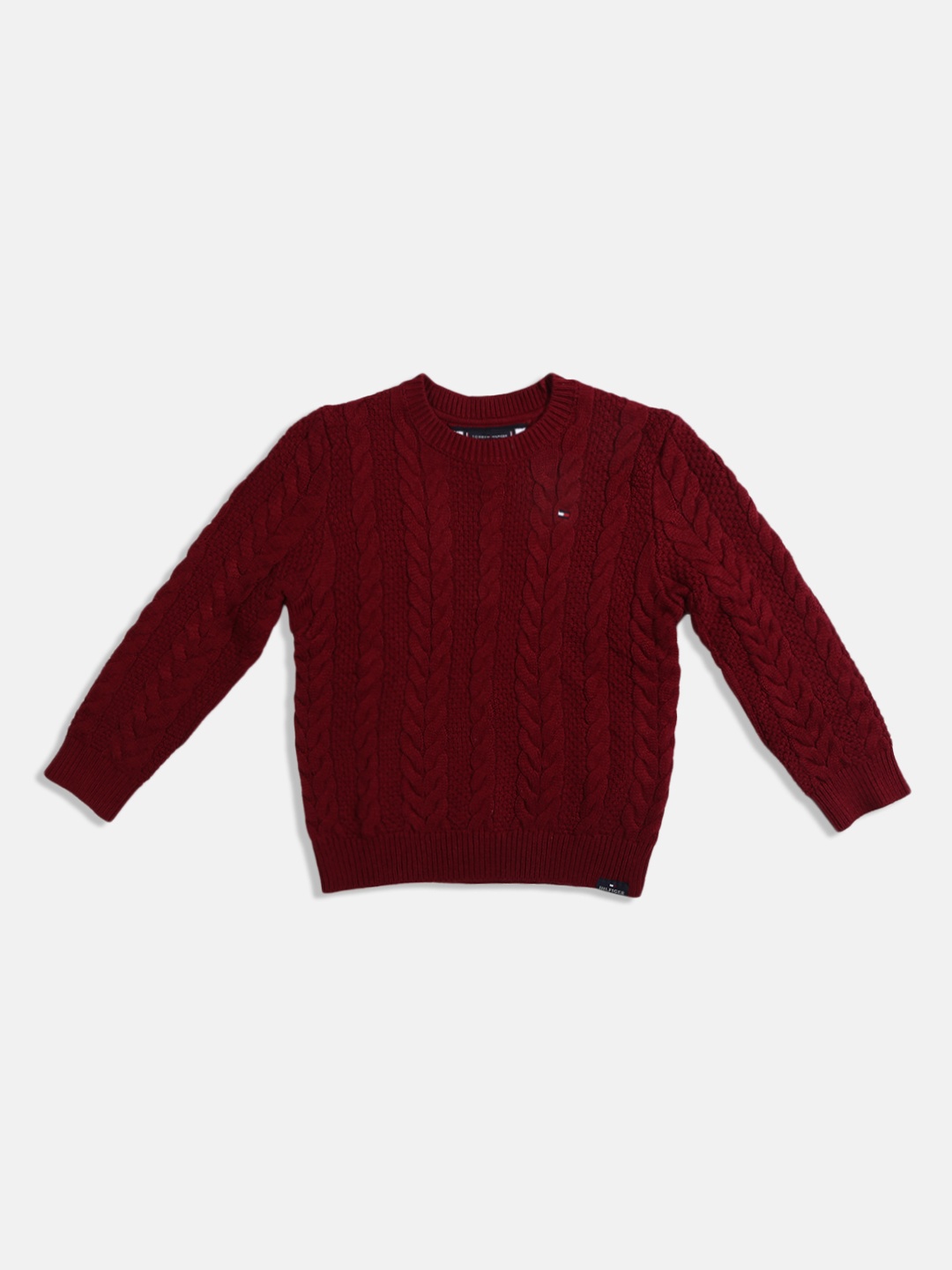 

Tommy Hilfiger Boys Cable Knit Sweater, Red