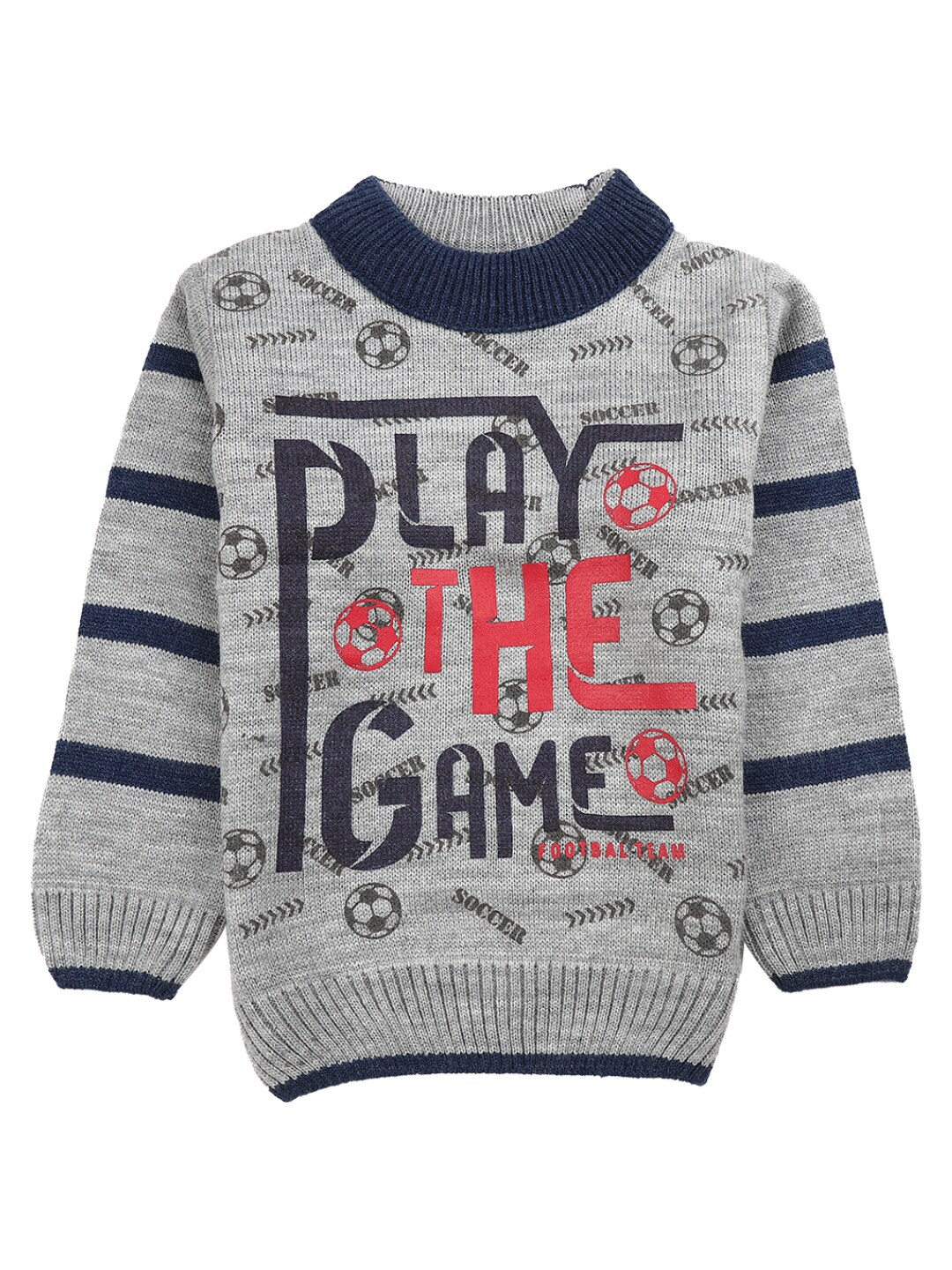 

V-Mart Boys Grey & Navy Printed Sweatshirt