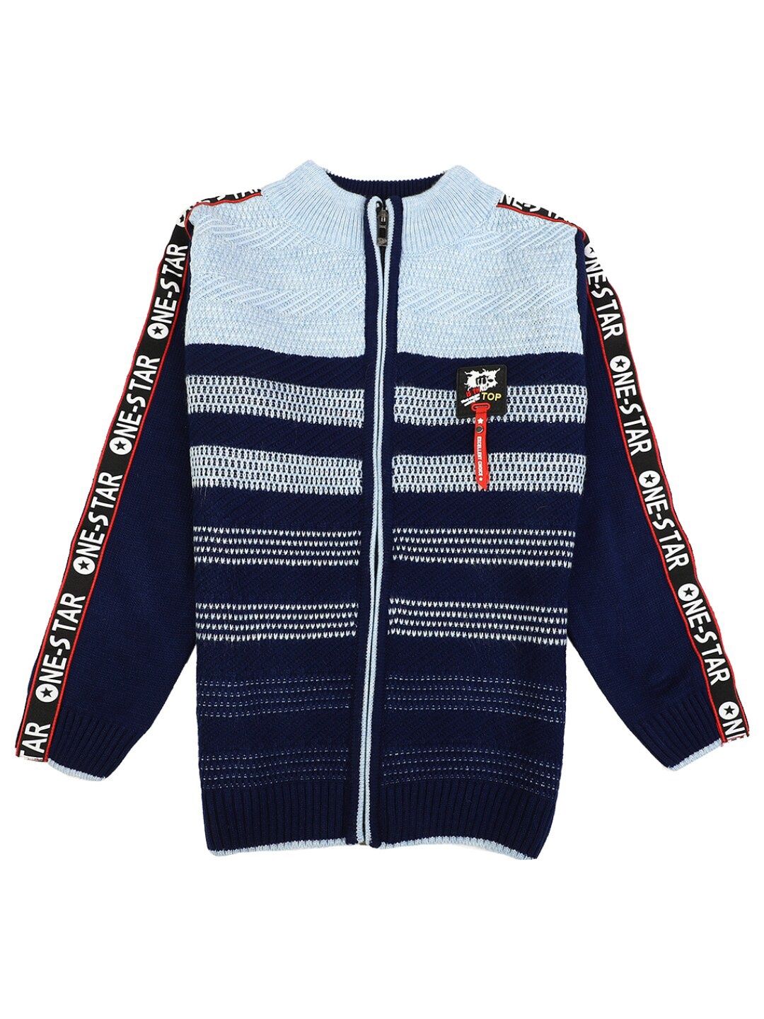 

V-Mart Boys Navy Blue Striped Sweatshirt
