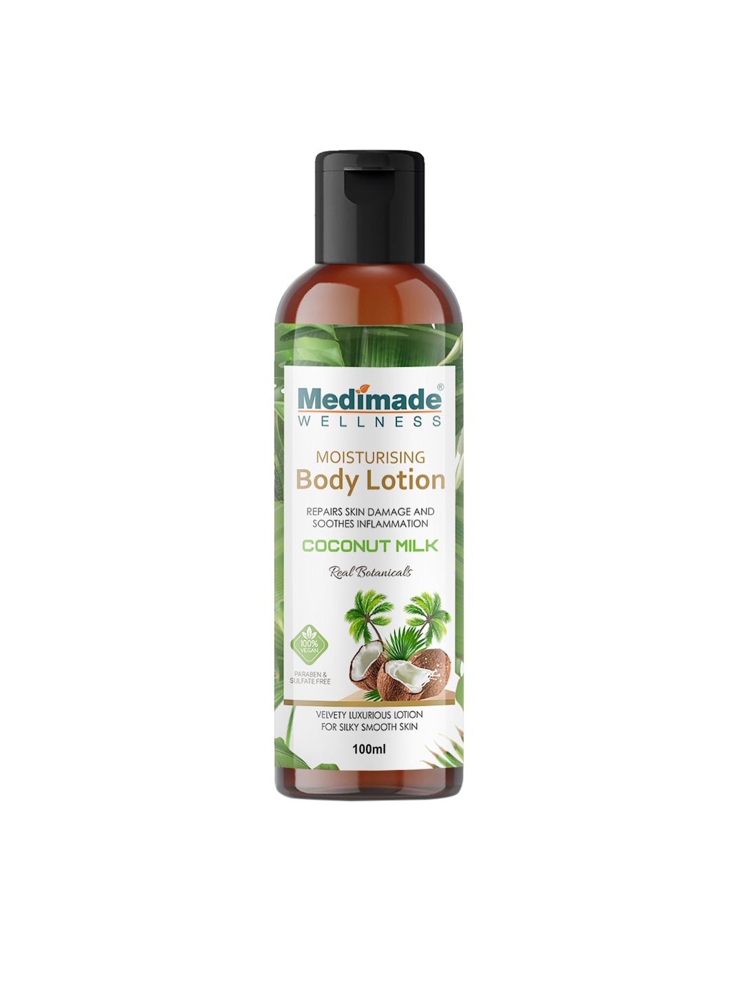 

Medimade Real Botanicals Moisturising Body Lotion with Coconut Milk & Shea Butter - 100 ml, White