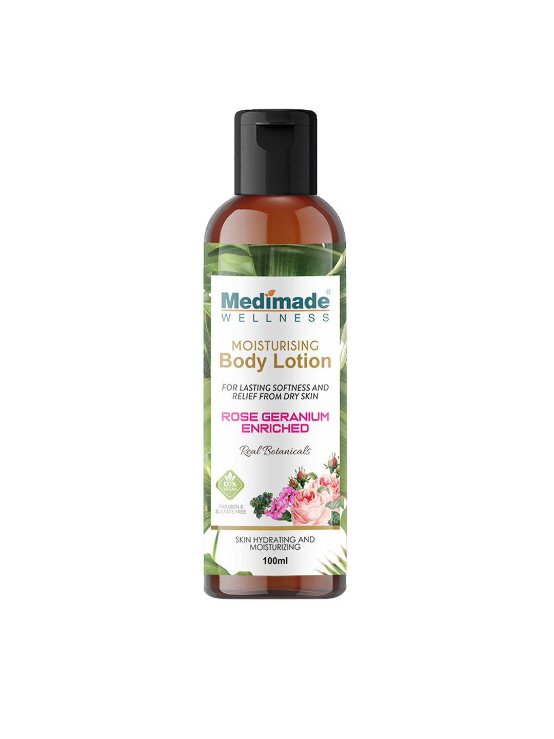 

Medimade Rose Geranium Enriched Moisturizing Body Lotion, Pink