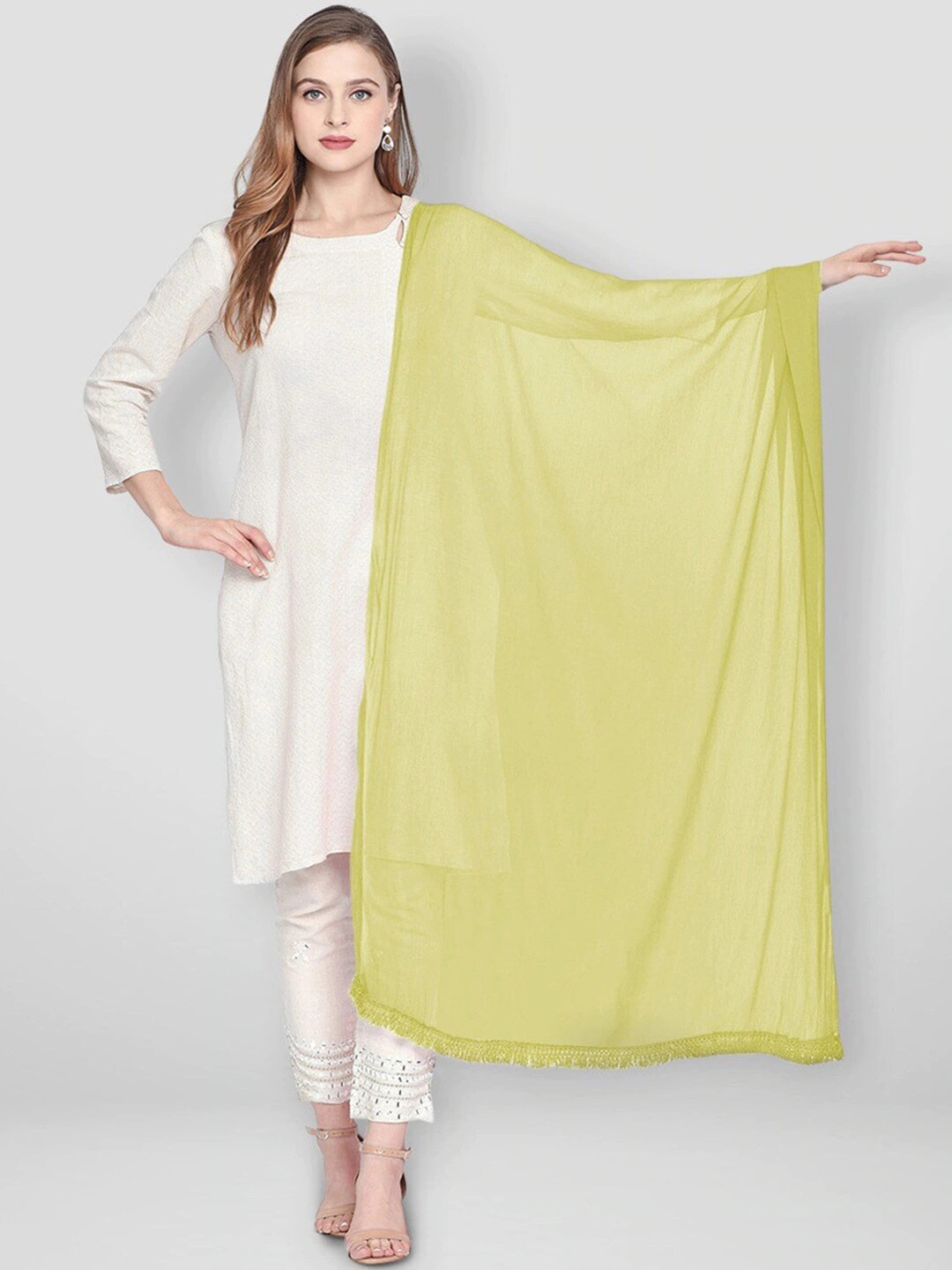 

ORUS Women Mustard Solid Dupatta