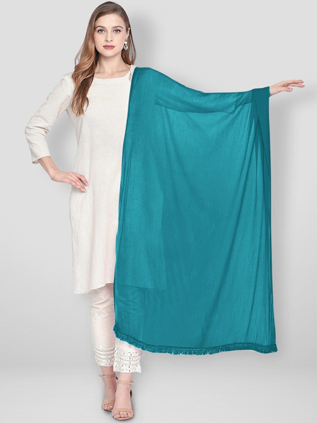 

ORUS Women Teal Blue Solid casual Dupatta