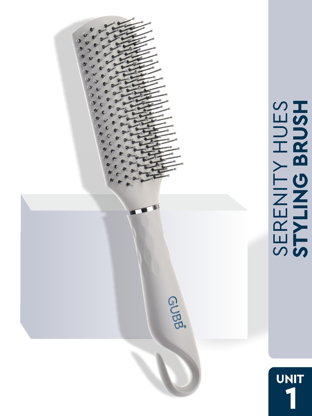 

GUBB Lightweight Ball-Tipped Bristles Serenity Hues 9543G-D Styling Hair Brush - Grey