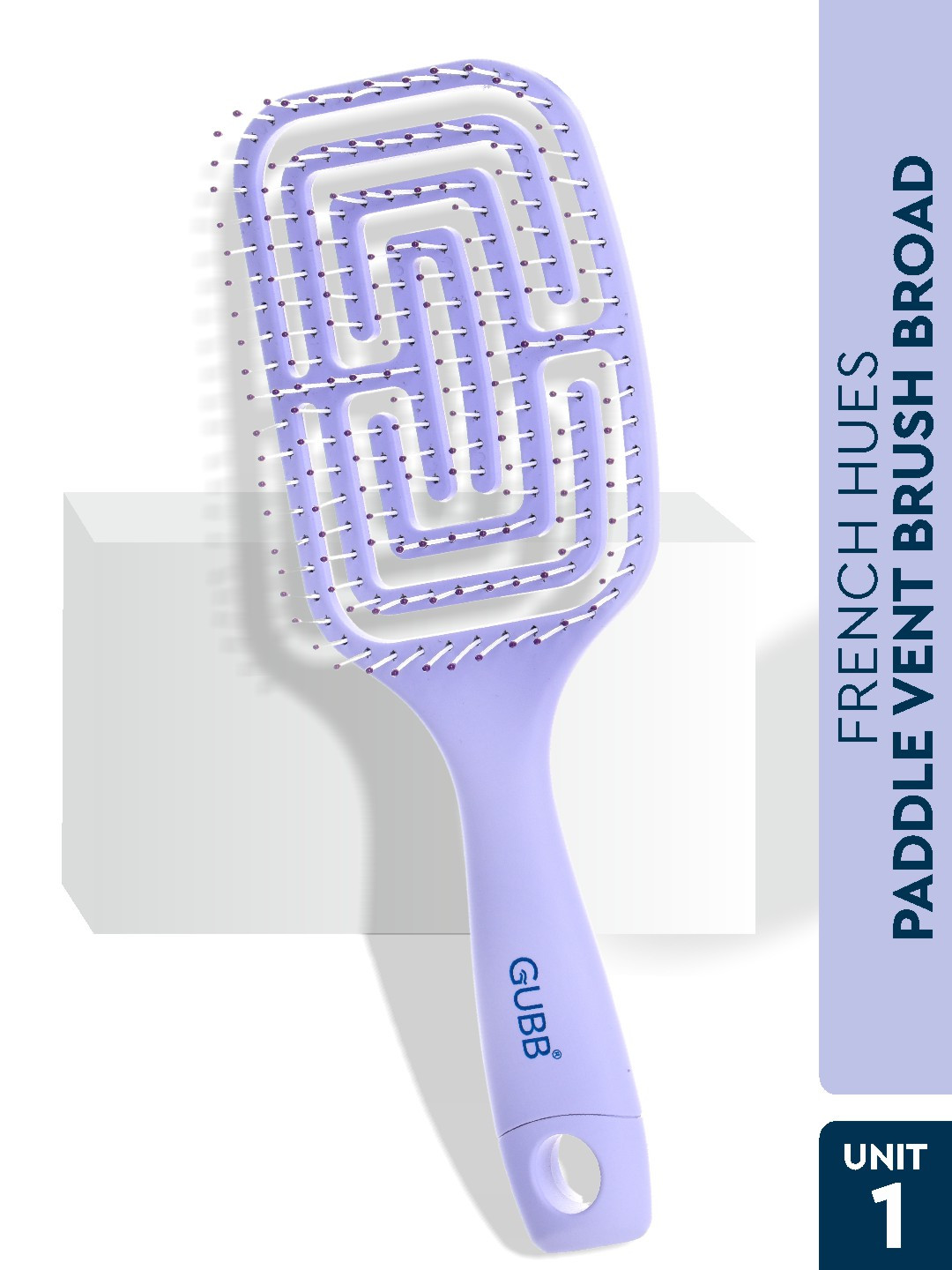 

GUBB Light Weight Ball-Tipped Bristles 8882 French Hues Paddle Vent Hair Brush - Blue