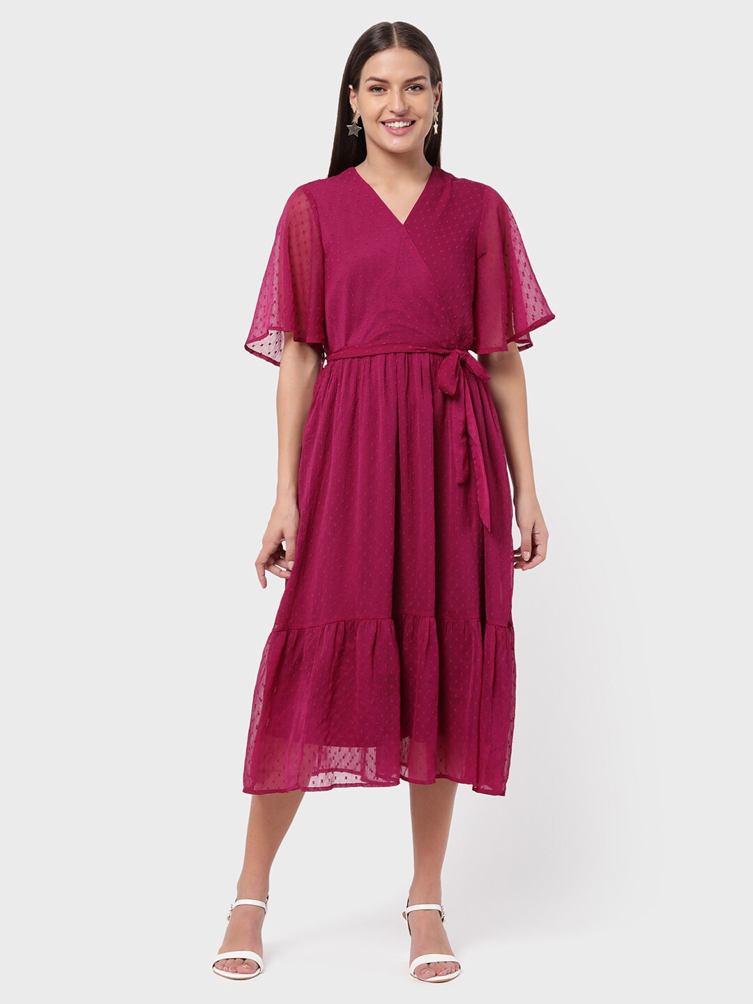 

R&B Purple A-Line Midi Dress