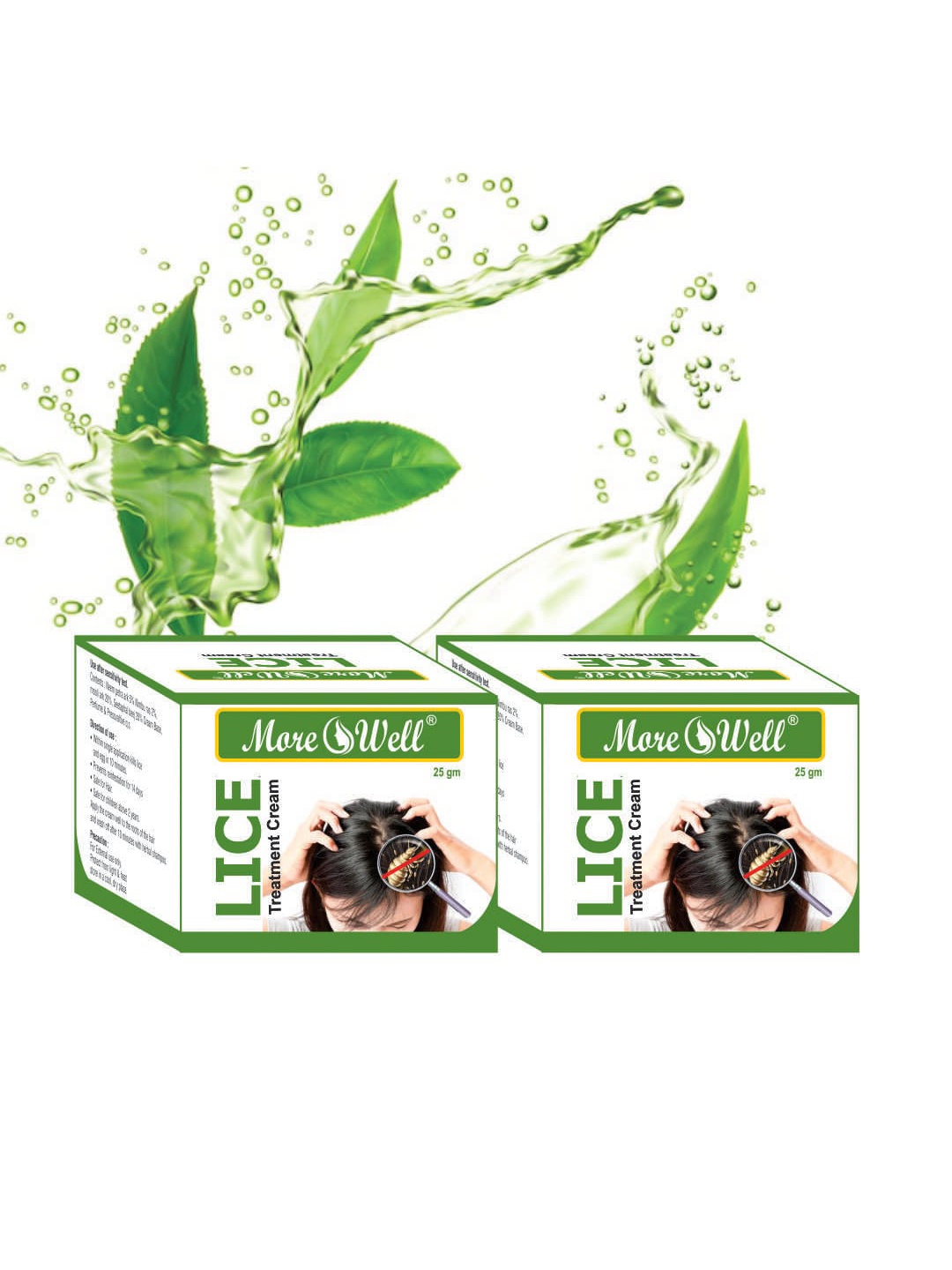 

Morewell Set of 2 Lice Treatment Cream Wash with Neem & Lemon - 25g each, White