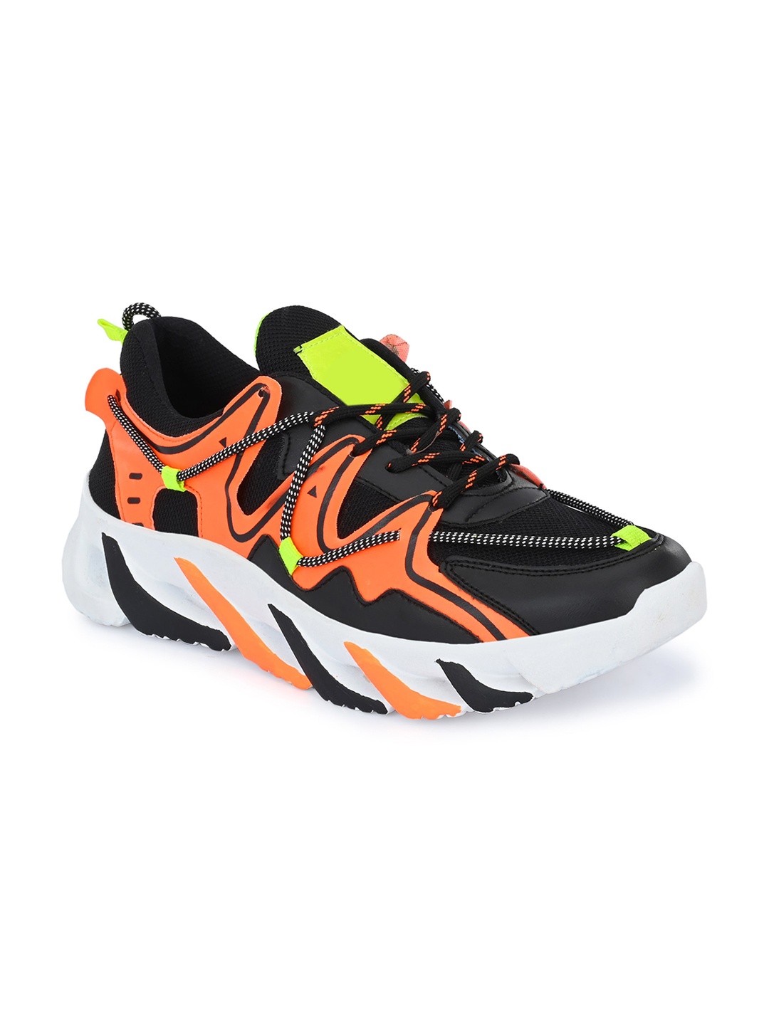 

MANSAMUSA Men Orange Colourblocked Sneakers