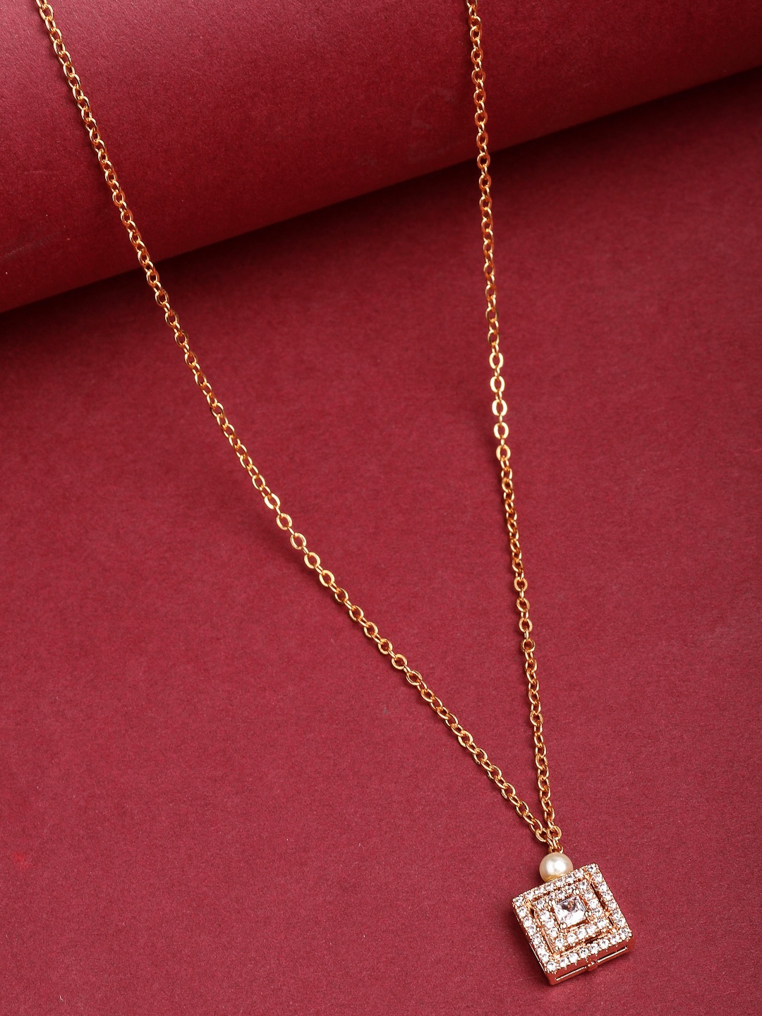 

VOGUE PANASH Gold-Plated CZ-Studded Pendant With Chain