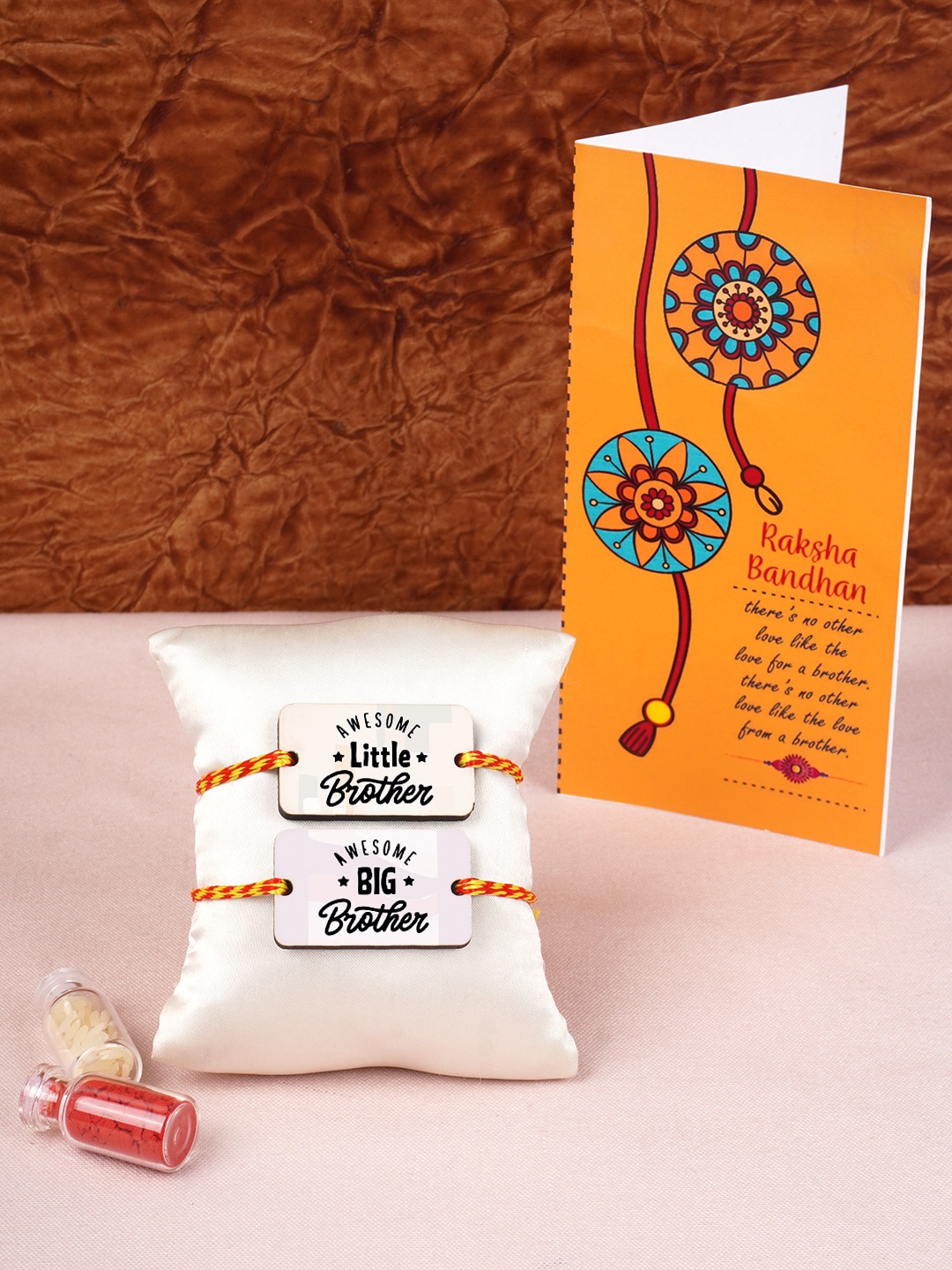 

Crazy Corner Set of 2 Bhaiya Rakhi with Card with Roli Chawal, Blue