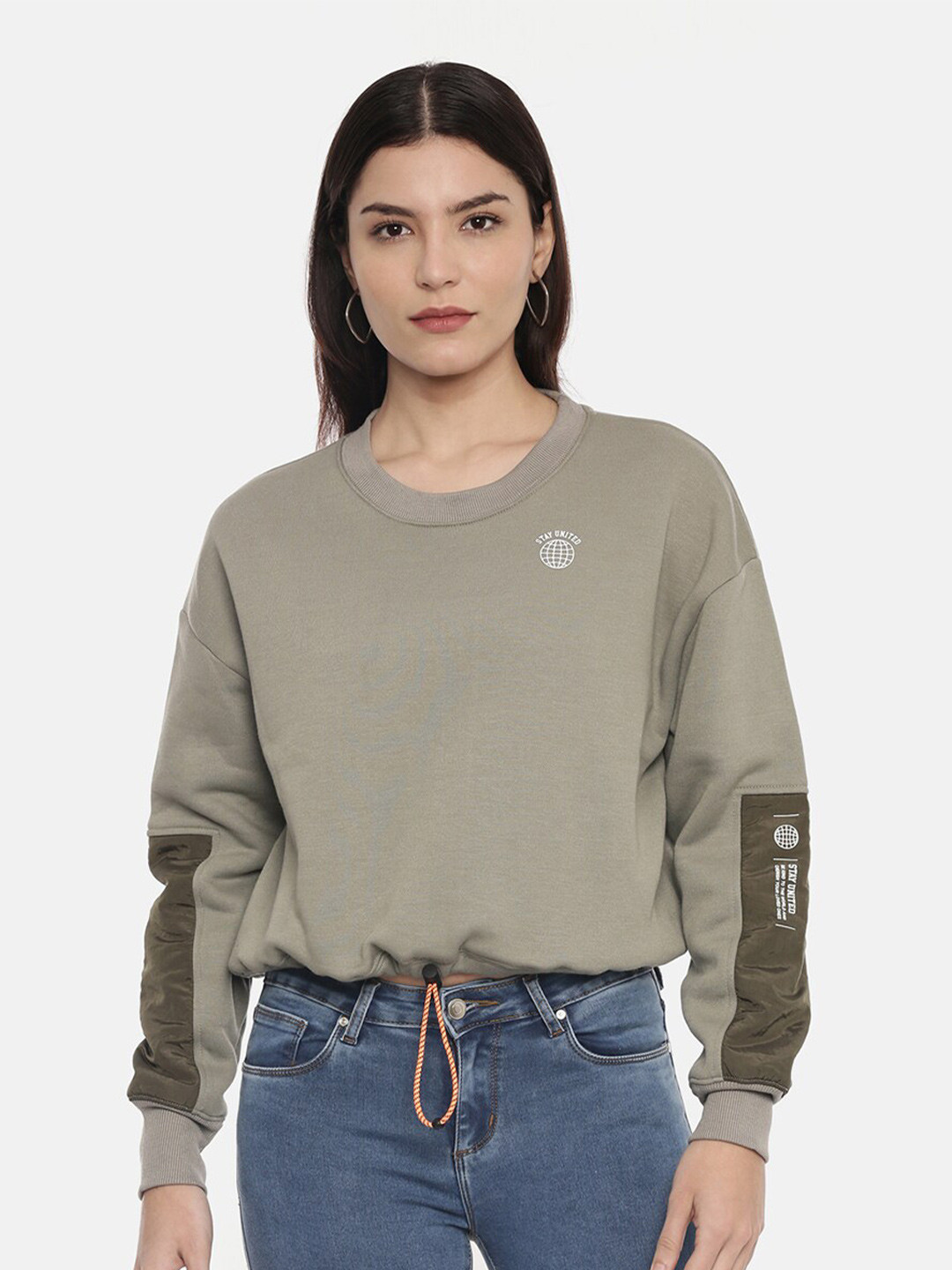 

R&B Women Olive Green Sweatshirt