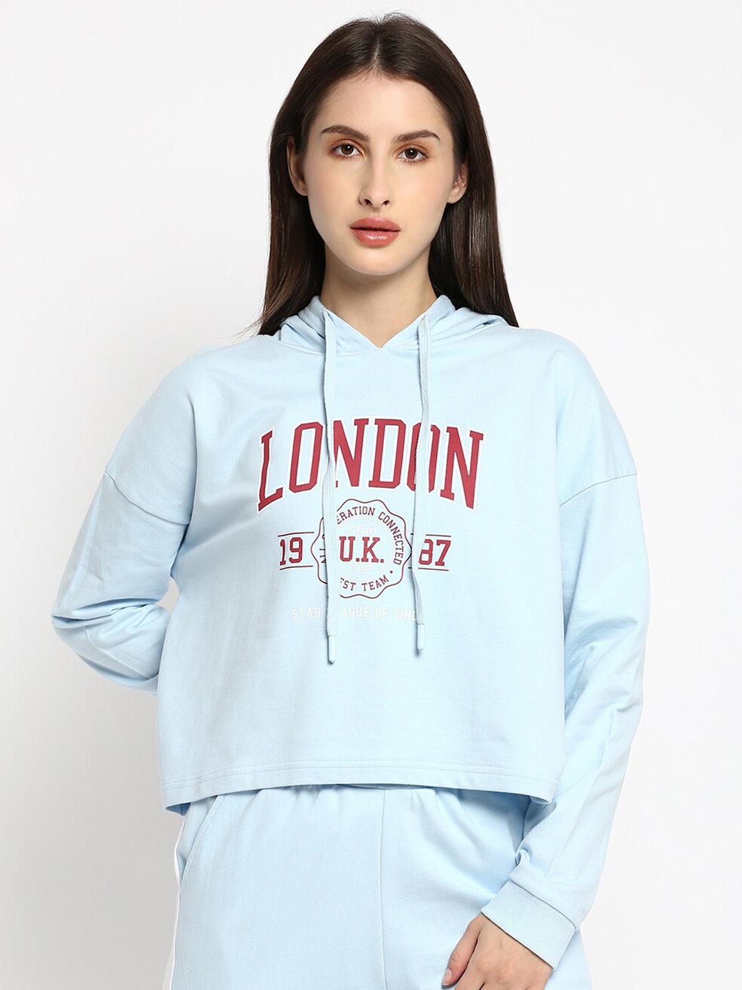 

R&B Women Blue Printed Sweatshirt