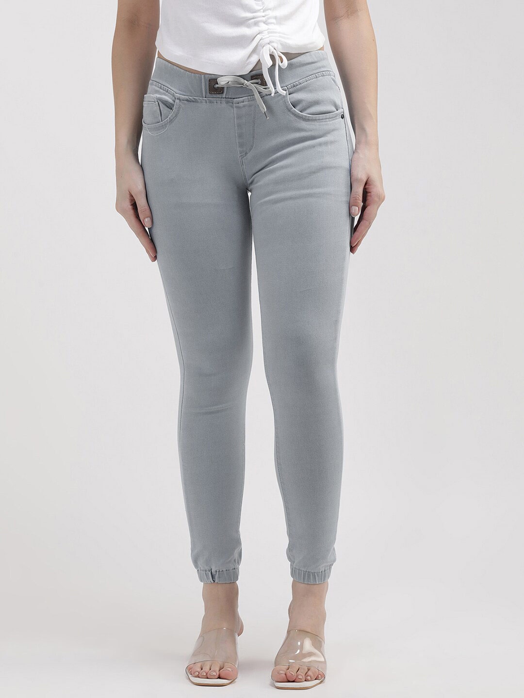 

V2 Value & Variety Women Grey Solid Cotton Jeggings