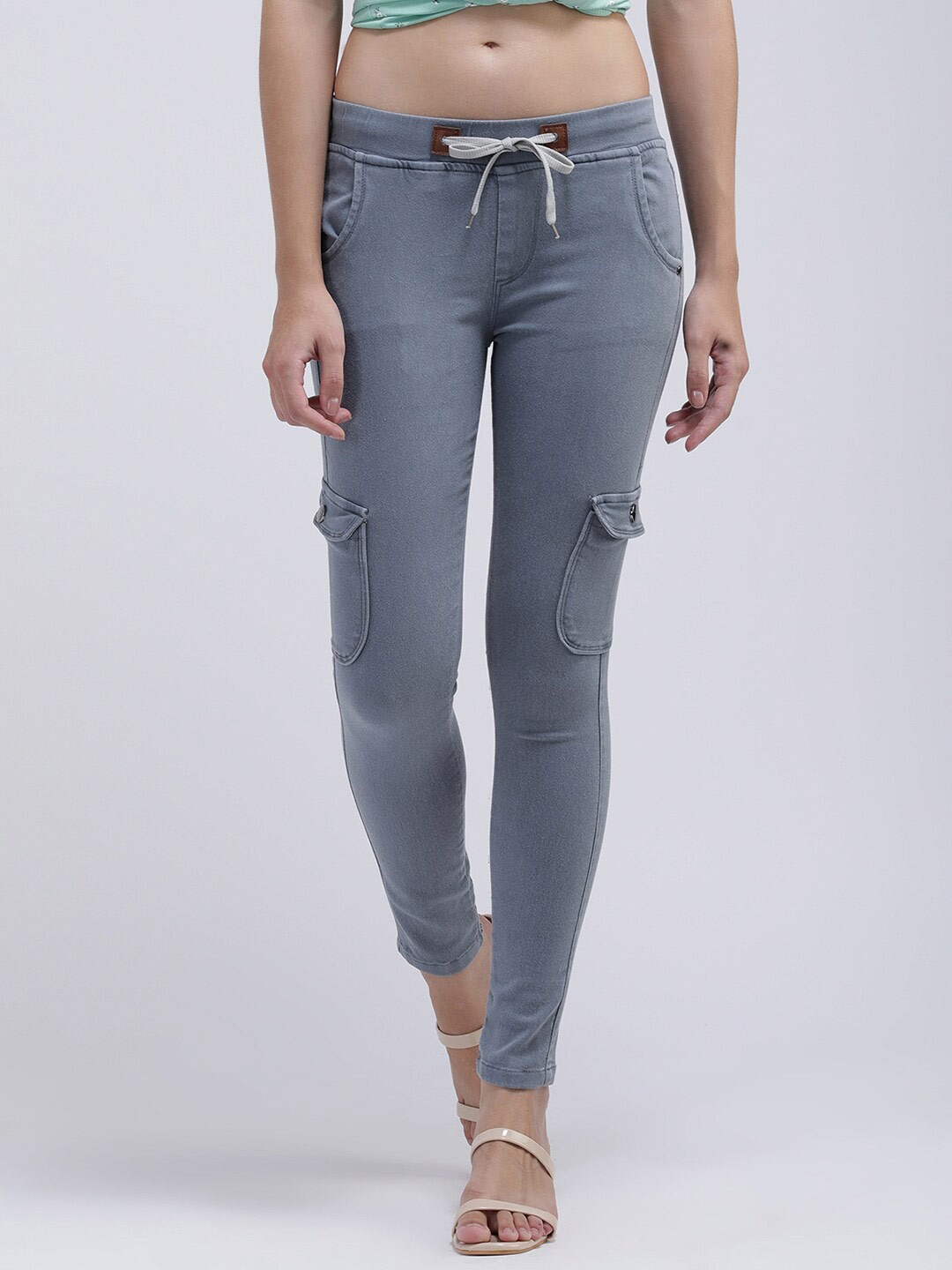 

V2 Value & Variety Women Grey Solid Cotton Jeggings