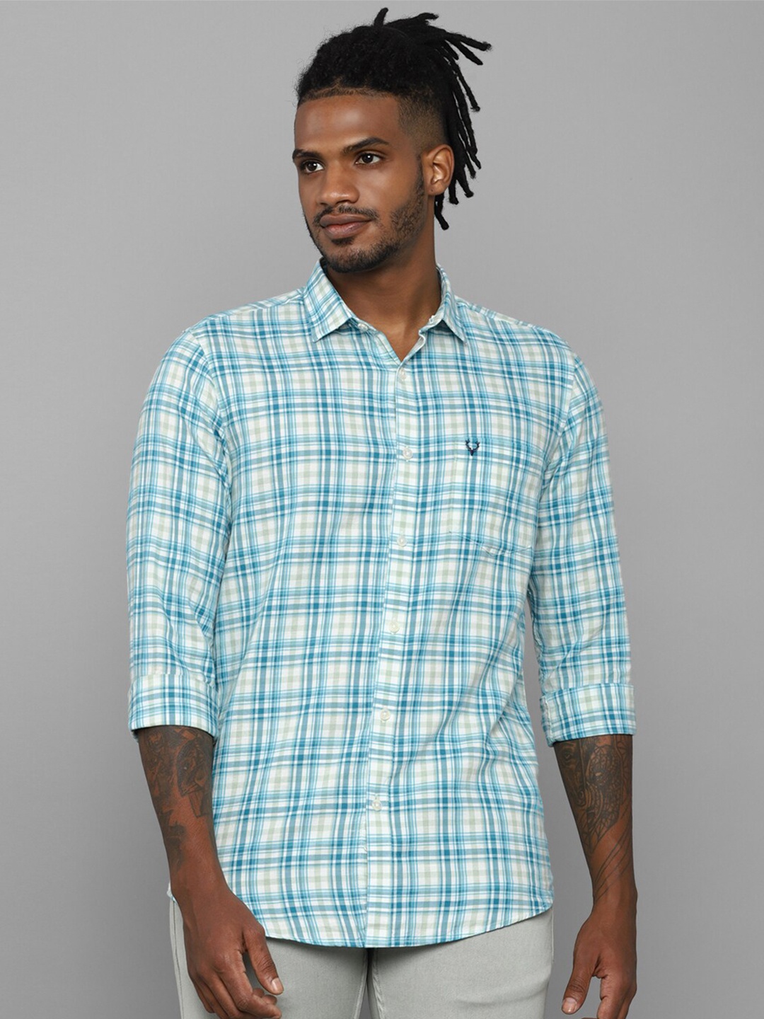 

Allen Solly Men Multicoloured Slim Fit Tartan Checks Checked Casual Shirt, Multi