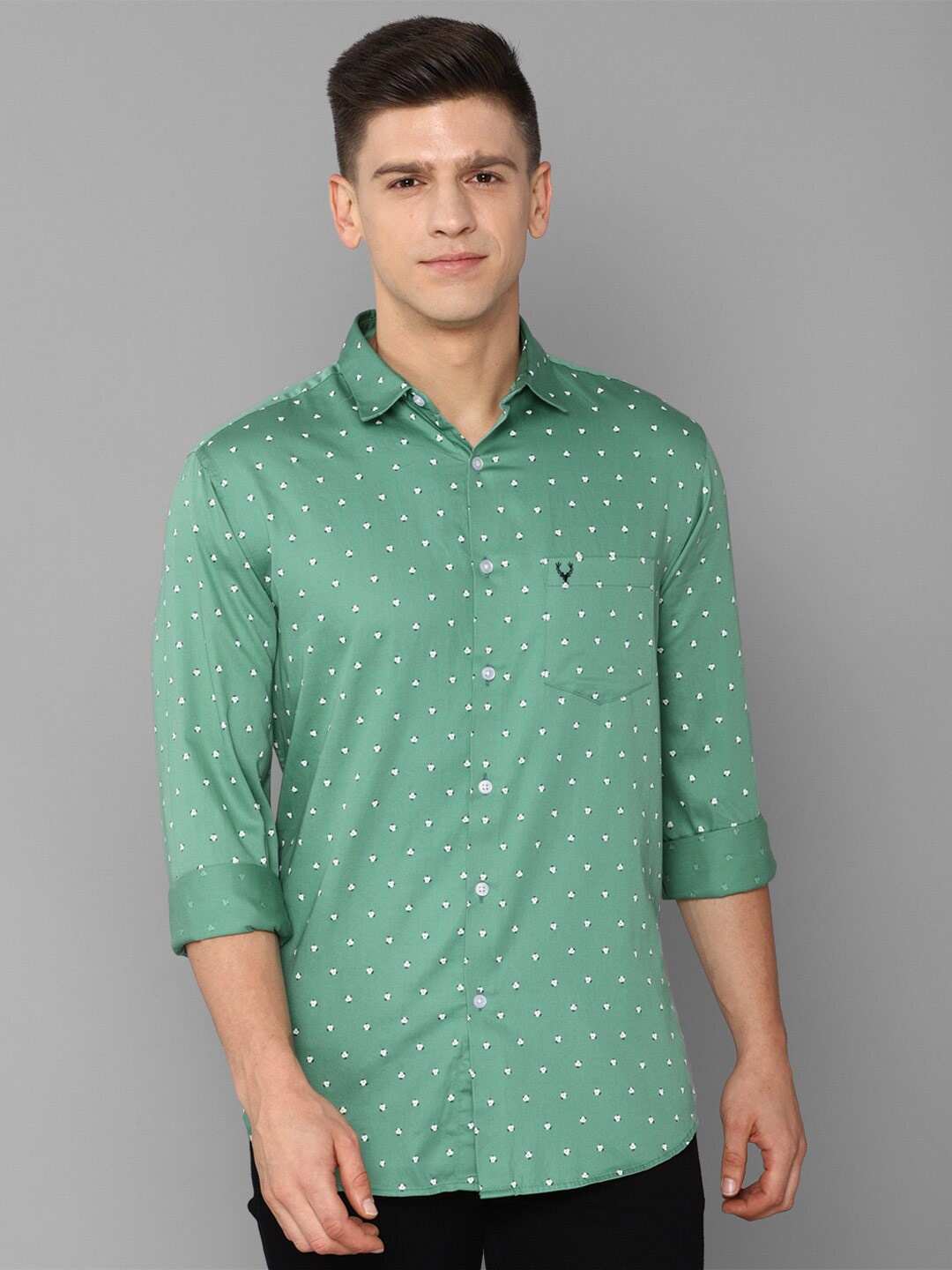 

Allen Solly Men Green Slim Fit Printed Casual Shirt