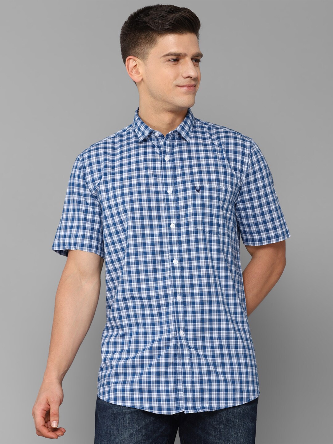 

Allen Solly Men Blue Slim Fit Gingham Checks Checked Casual Shirt