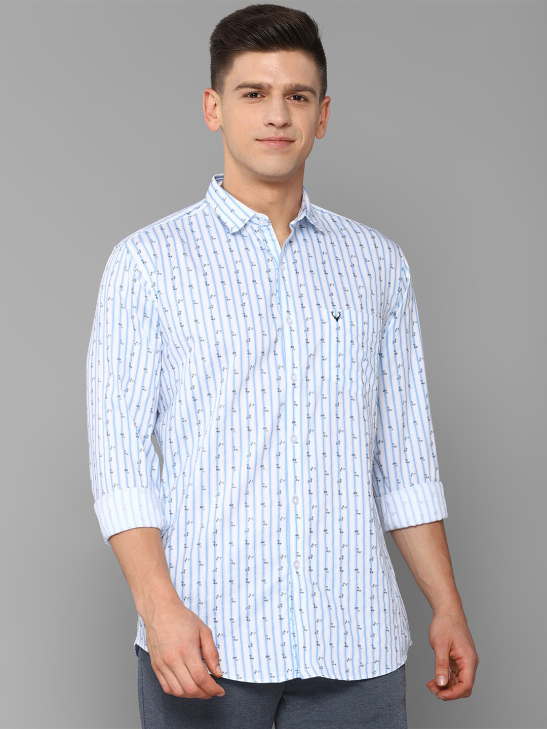 

Allen Solly Men Blue Slim Fit Printed Casual Shirt