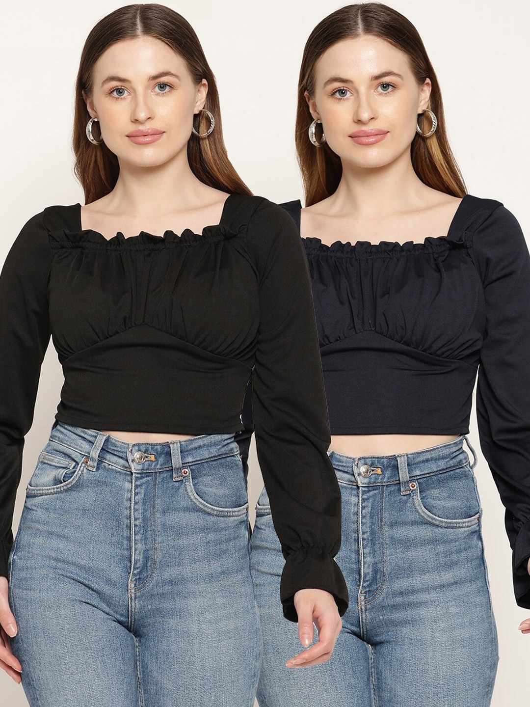 

Miaz Lifestyle Pack of 2 Black Crop Top
