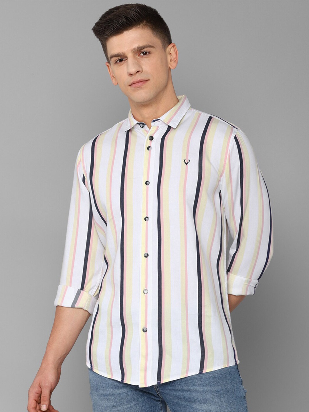 

Allen Solly Sport Men White Striped Casual Shirt