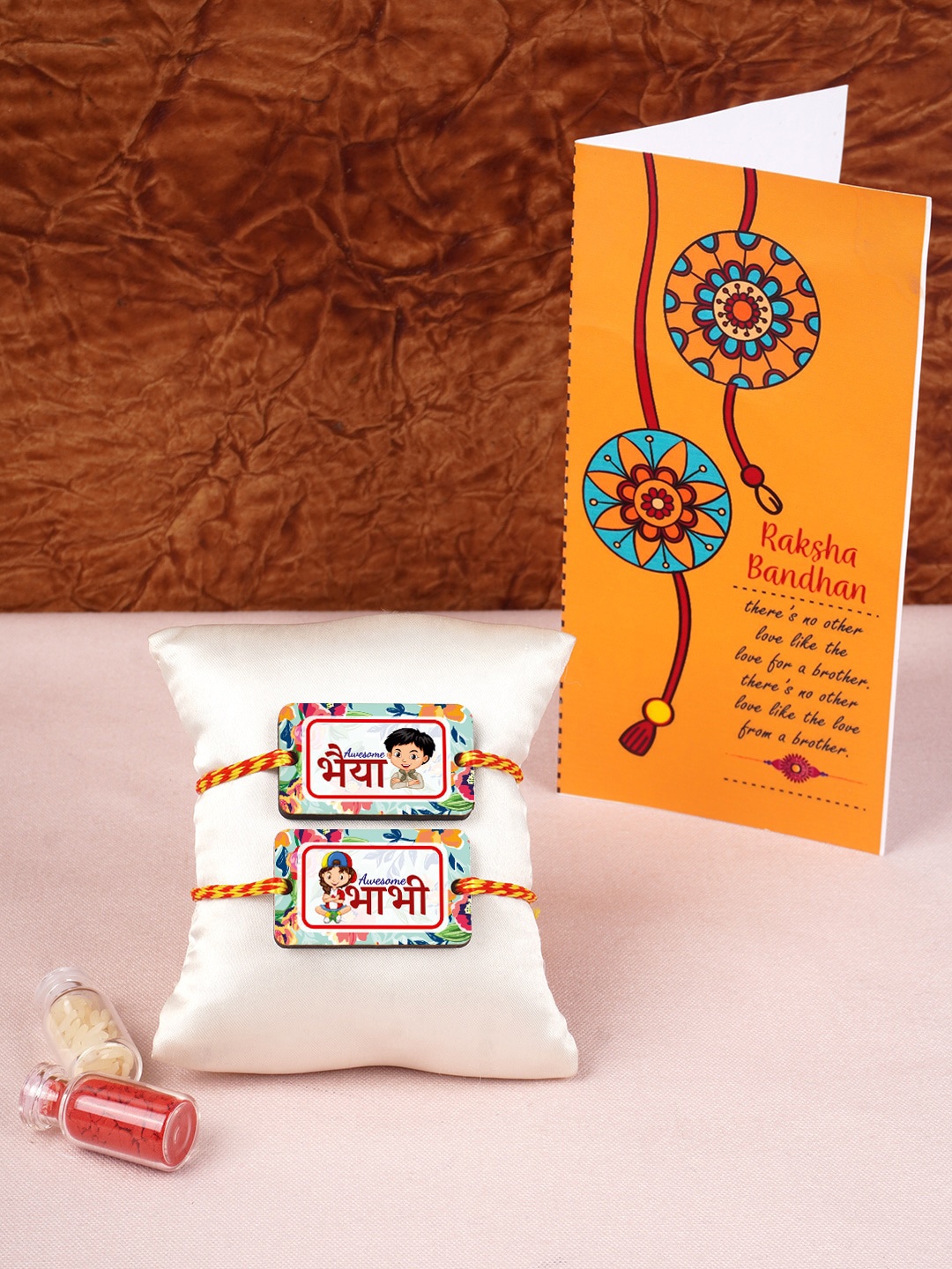 

Crazy Corner Red & Yellow Bhaiya Bhabhi Rakhi Set