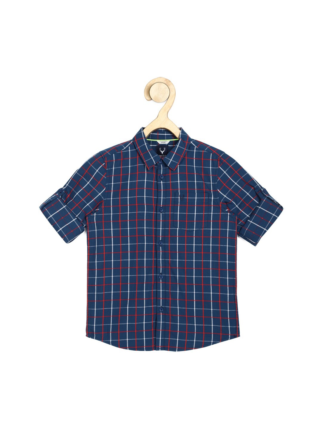 

Allen Solly Junior Boys Blue Slim Fit Checked Casual Shirt