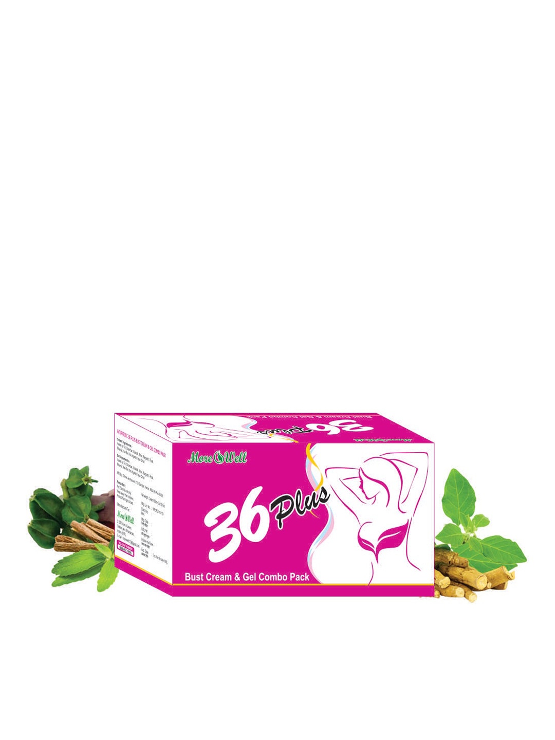 

Morewell Set of 36-Plus Bust Cream & Gel - 50g each, Pink