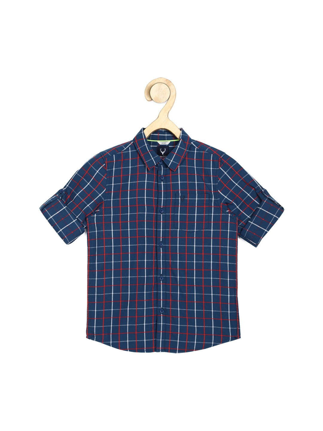 

Allen Solly Junior Boys Blue Slim Fit Checked Casual Shirt