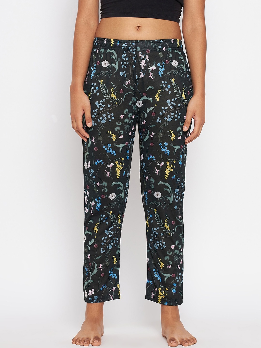

ALIZA Women Green & Blue Printed Cotton Lounge Pants