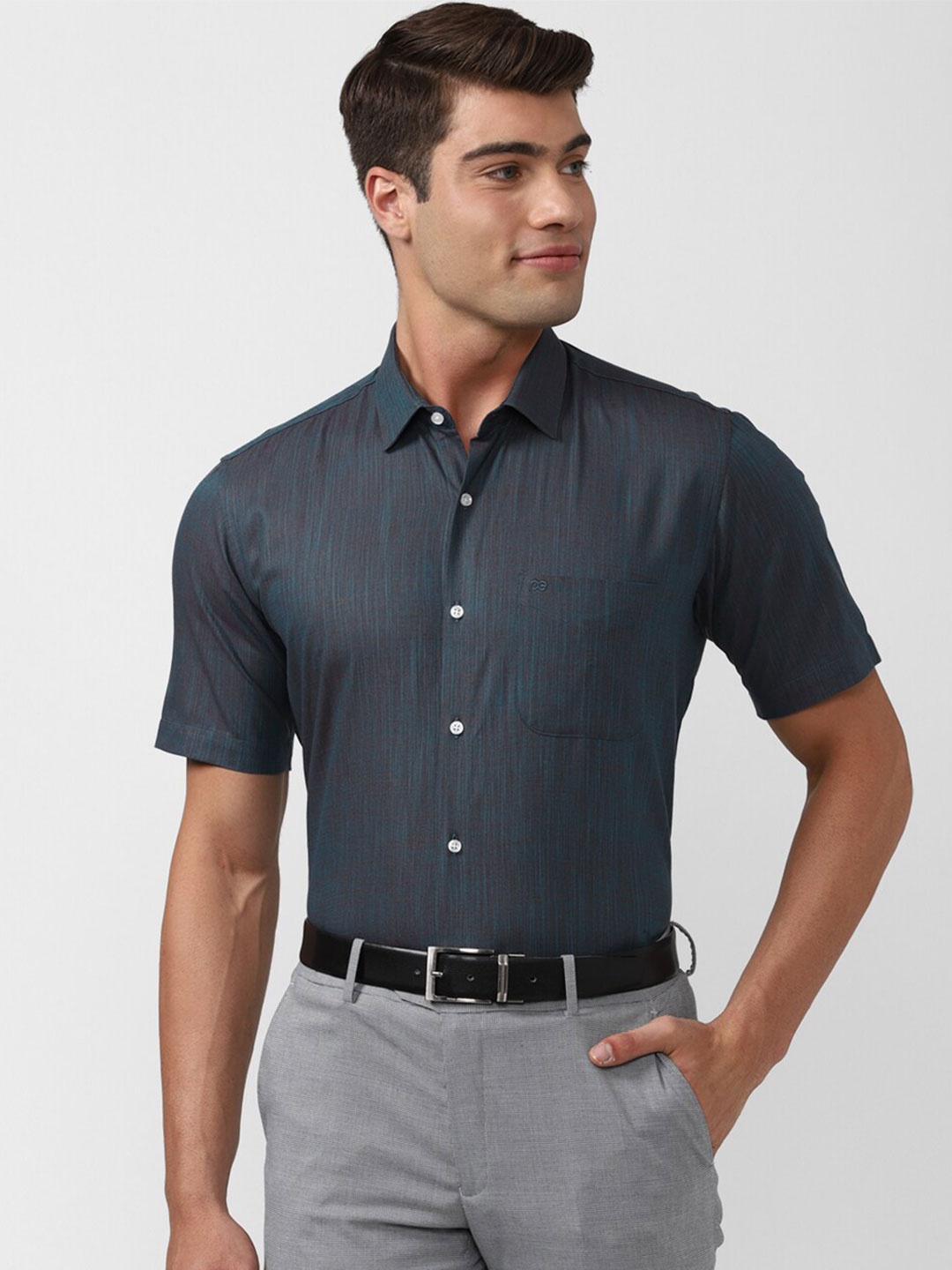 

Peter England Men Navy Blue Formal Shirt