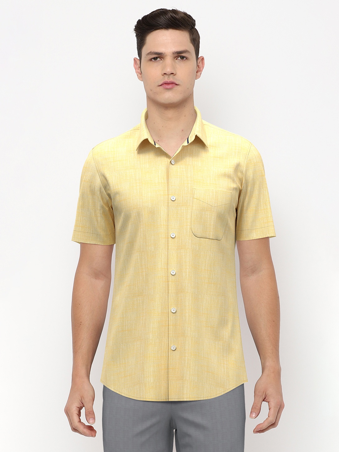 

Peter England Men Yellow Slim Fit Cotton Formal Shirt