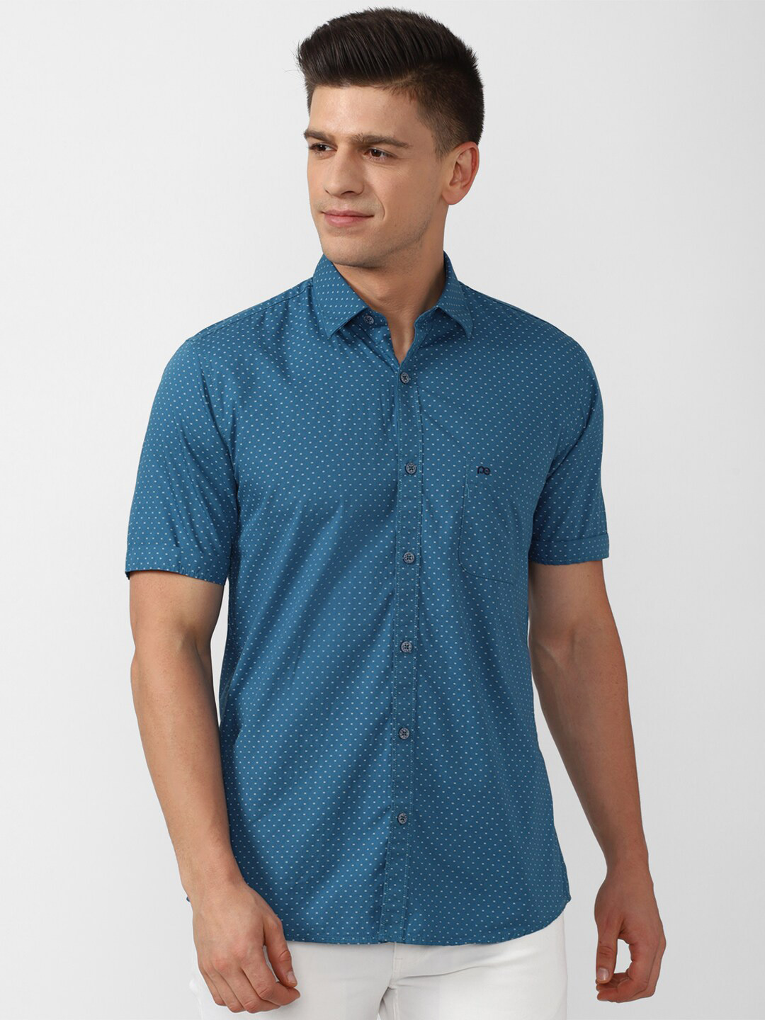 

Peter England Casuals Men Blue Slim Fit Printed Casual Shirt