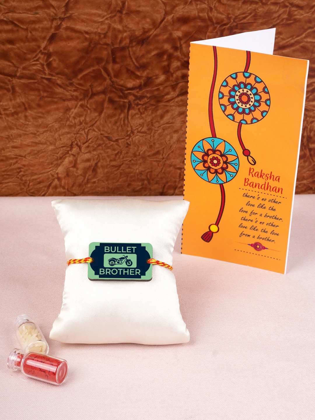 

Crazy Corner Multicoloured Rakhi and Card with Roli Chawal, Multi