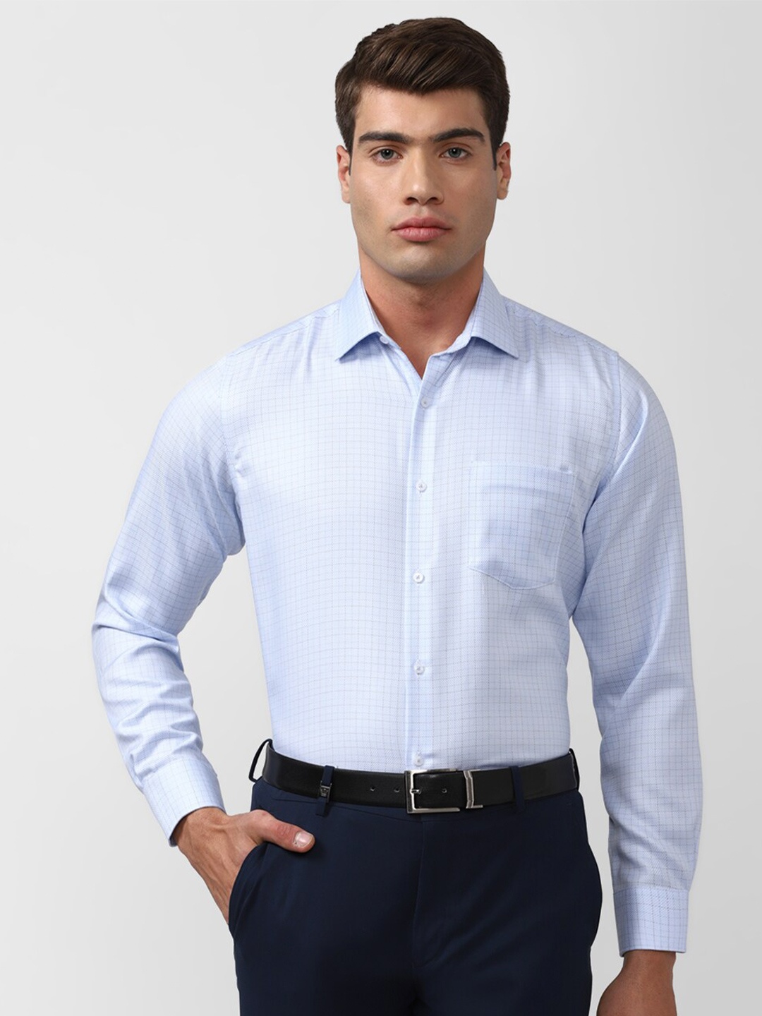 

Van Heusen Men Blue Formal Shirt