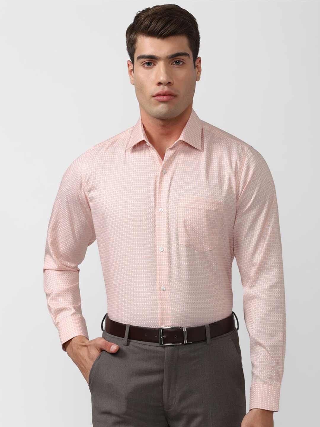 

Van Heusen Men Beige Formal Shirt