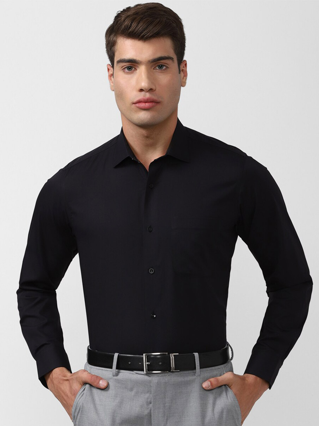 

Van Heusen Men Black Formal Shirt