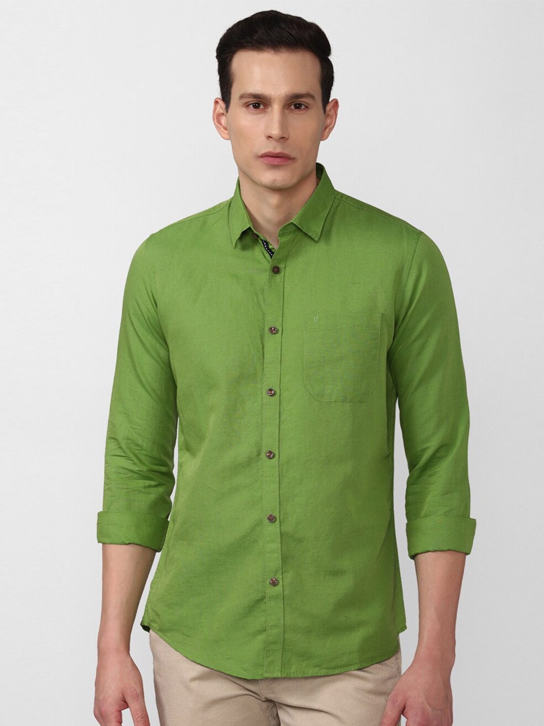 

Van Heusen Sport Men Olive Green Slim Fit Casual Shirt