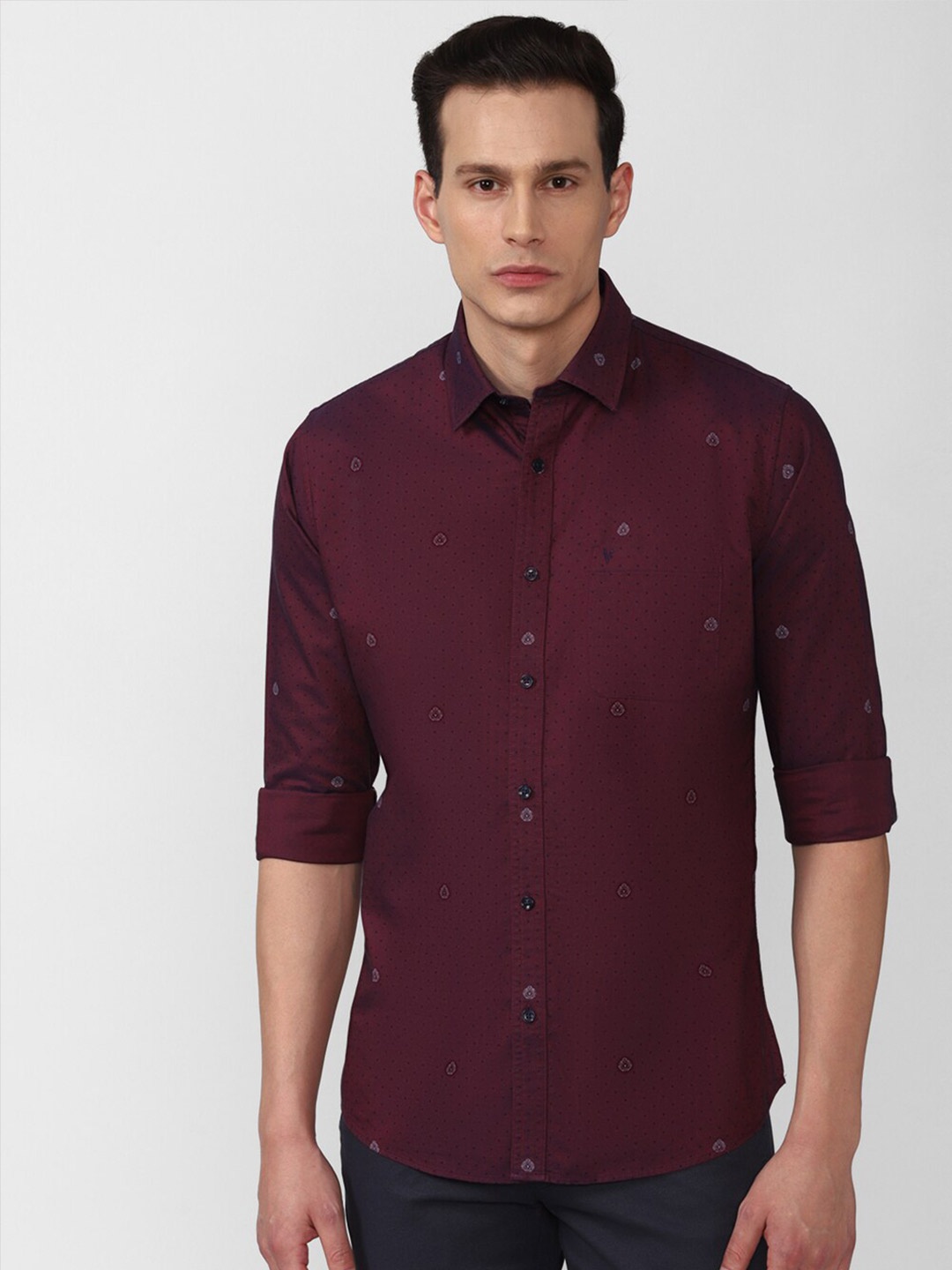 

Van Heusen Sport Men Maroon Slim Fit Printed Casual Shirt