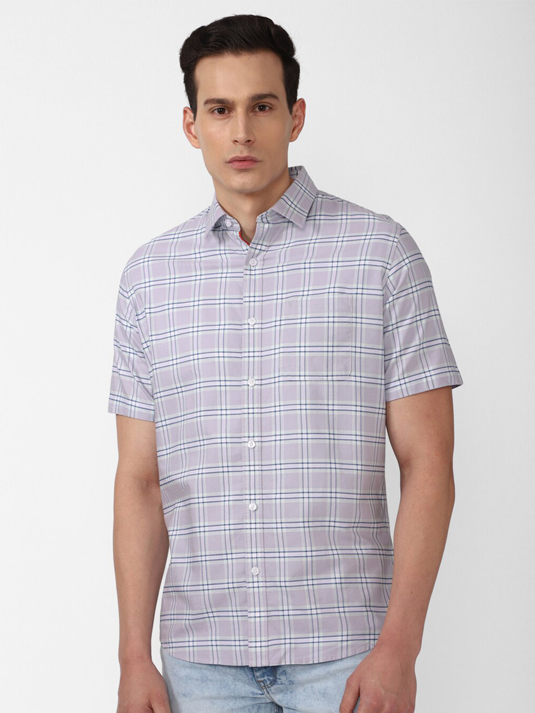 

Van Heusen Sport Men Purple Slim Fit Tartan Checks Checked Casual Shirt