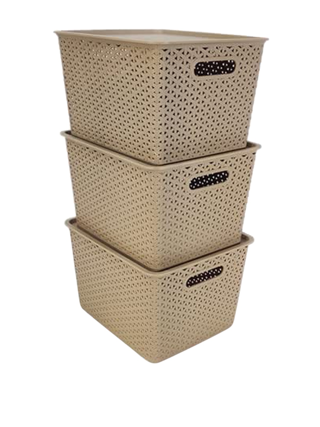 

HOMESTRAP Set of 3 Brown Self Design Multi-Utility Wardrobe Organisers