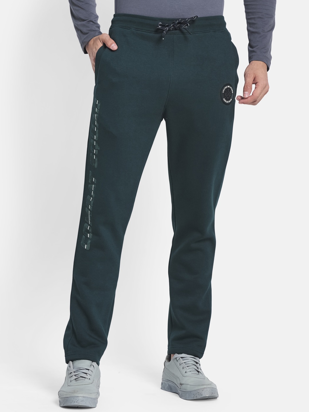 

Octave Men Green Solid Cotton Track Pants