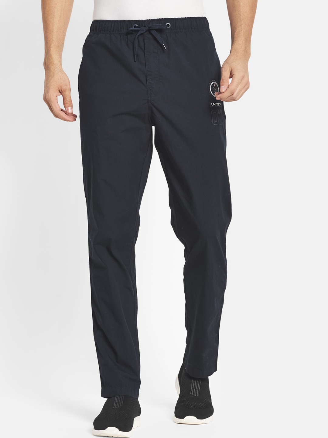 

Octave Men Navy Blue Solid Cotton Track Pants