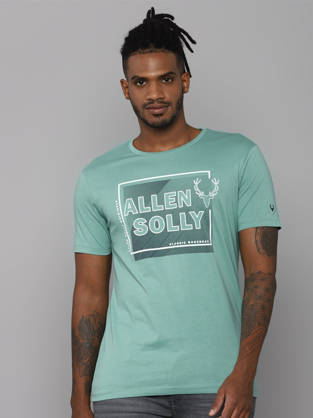 

Allen Solly Men Green Typography Printed T-shirt